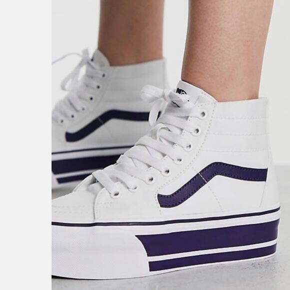 VANS Shoes - VANS Sk8-Hi Tapered Sport Stripes
Platform Navy White Size 8.5 women | 7.0 men